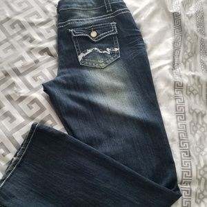 Denim Boot Cut Distressed Jeans